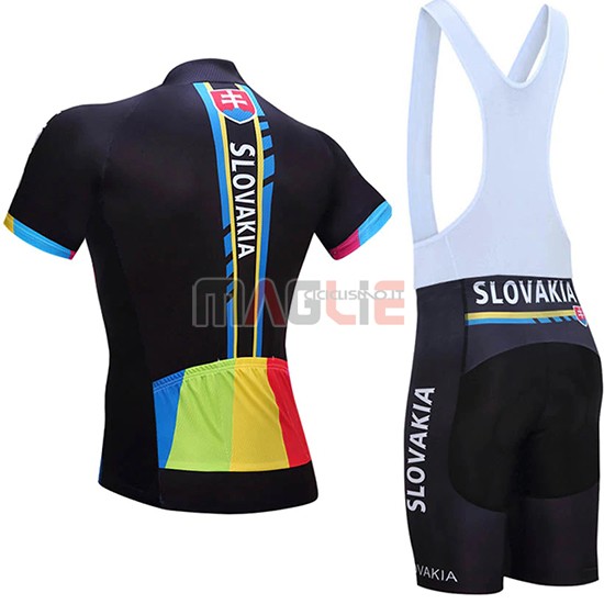 Maglia Slovacchia Manica Corta 2019 Nero